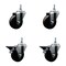 Service Caster 35 Inch Phenolic 38 Inch Threaded Stem Caster Set 2 Brakes SCC SCC-TS20S3514-PHR-381615-2-PLB-2 - alternate 1